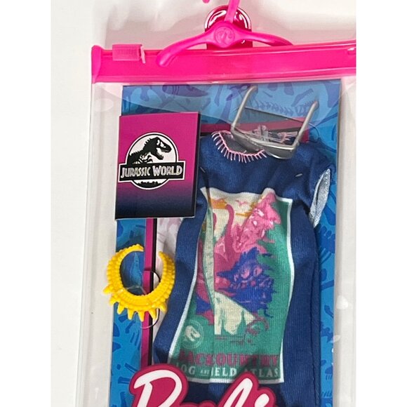 Barbie Jurassic World Doll Fashion Pack Clothes Dress Sunglasses Outfit Dinosaur - Picture 3 of 6